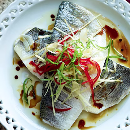 Chilli and Ginger Steamed Sea Bass
