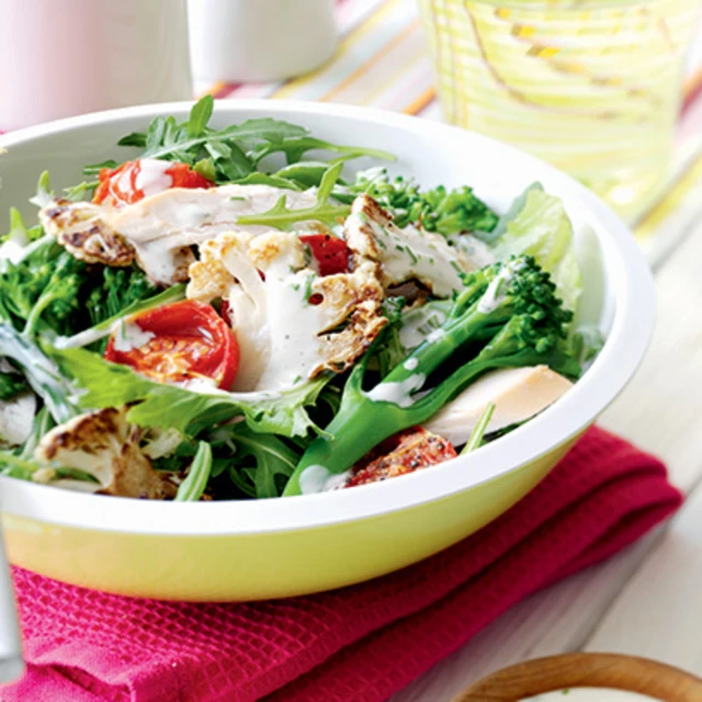 Blackened Cauliflower and Chicken Salad