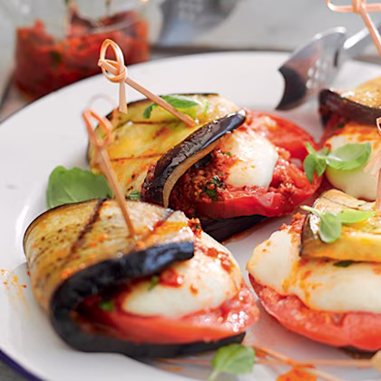 Aubergine and Mozzarella Wraps
