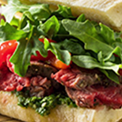 Grilled Sirloin Ciabatta with Zhoug Sauce