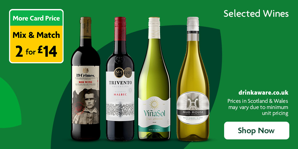 2 for £14 on Selected Wines