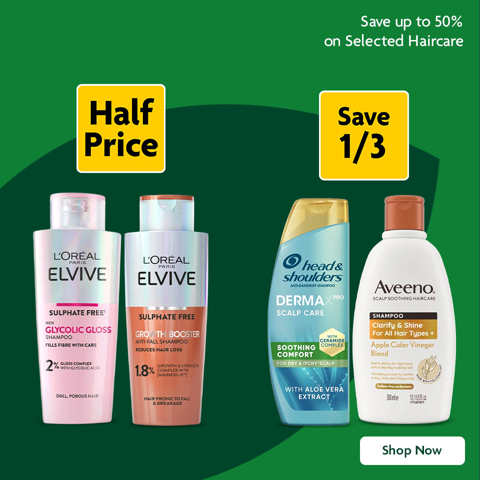Save up to 50% on Selected Haircare