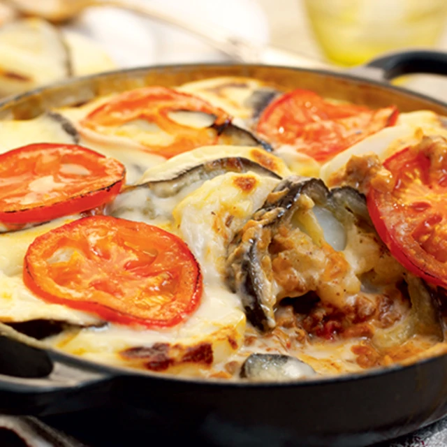 Aubergine and Mince Bake