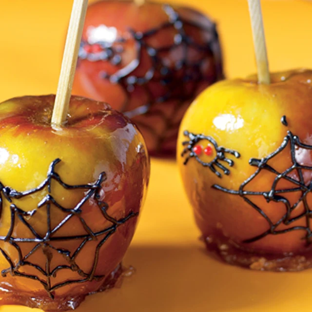 Spider Toffee Apples