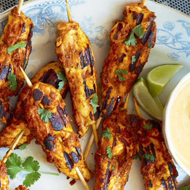 Coronation Chicken Sticks with Spicy Mango Dip