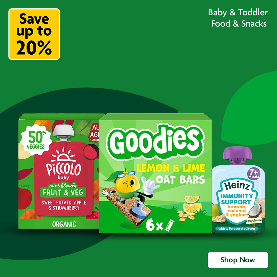 Save up to 20% off Baby Food & Snacks