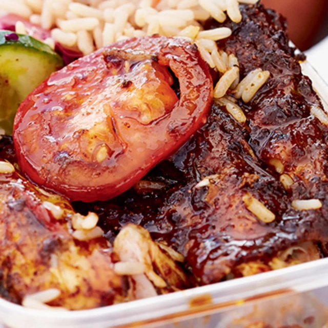 Jerk Chicken with Rice and Peas