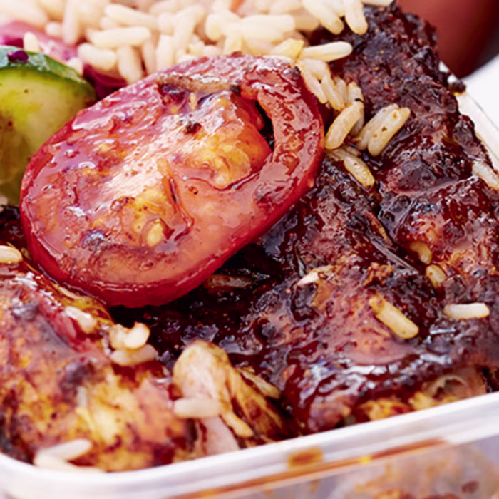 Jerk Chicken with Rice and Peas