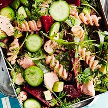 Scandi Beetroot & Salmon Pasta