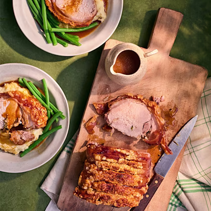 Garlic & Herb Roast Pork with Cider Gravy