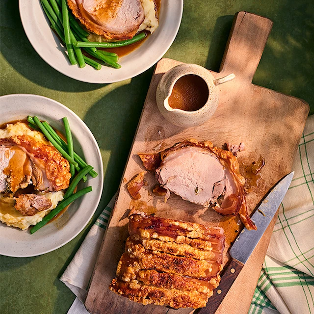 Garlic & Herb Roast Pork with Cider Gravy