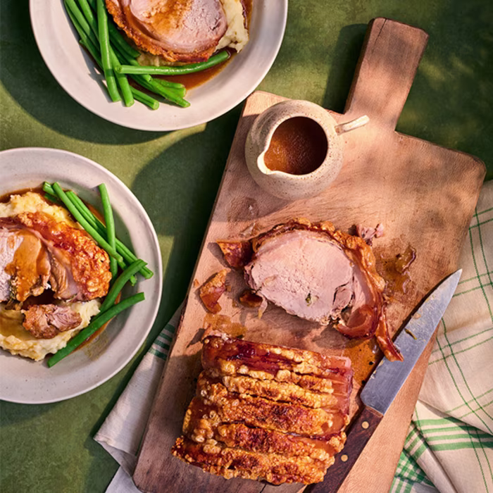 Garlic & Herb Roast Pork with Cider Gravy