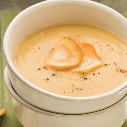 Parsnip and Toasted Cumin Soup with Parsnip Chips