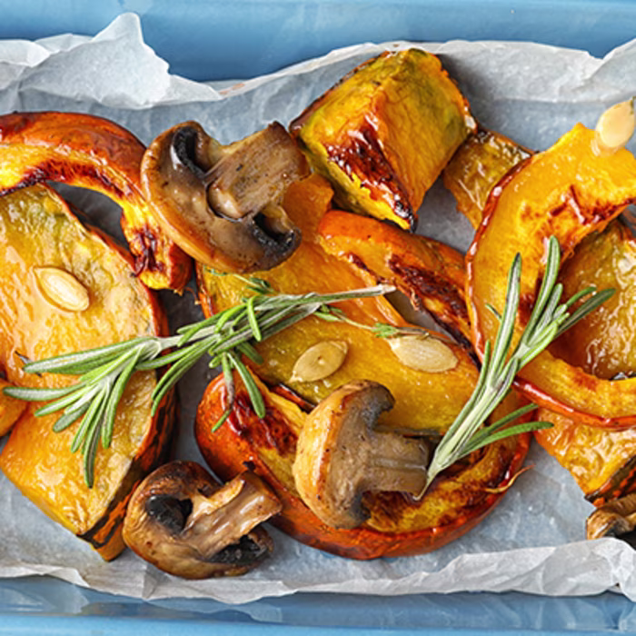 Roasted Pumpkin with Mushrooms