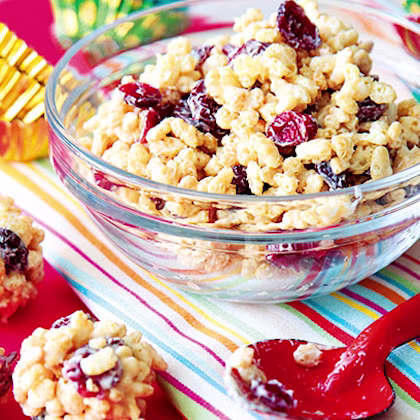 Cranberry and White Chocolate Crispy Balls