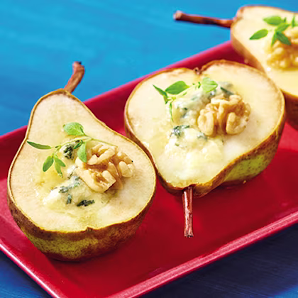 Baked Pears with Stilton and Honey