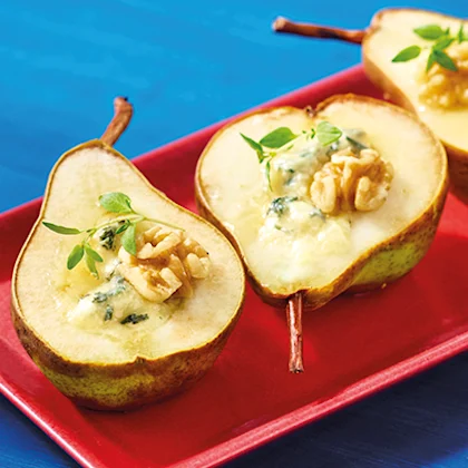 Baked Pears with Stilton and Honey