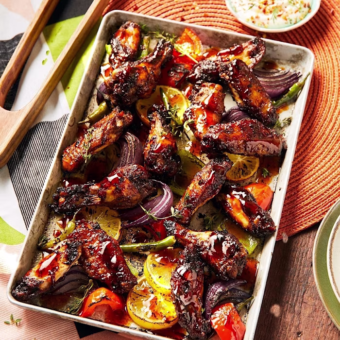 Fiery Honey Jerk BBQ Wings