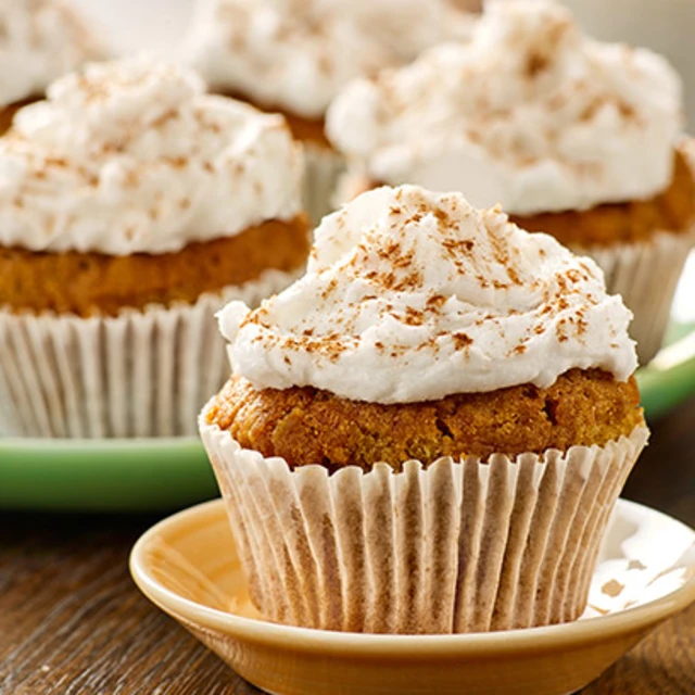 Carrot Cake Muffins with Coconut Frosting