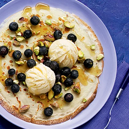 Blueberry, Pistachio and Maple Pancakes