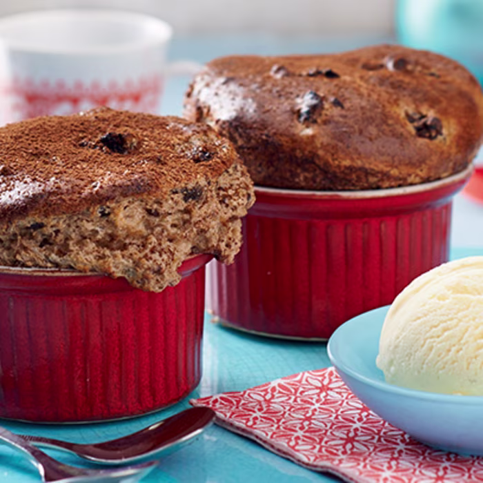 Chocolate Christmas Pudding Soufflé