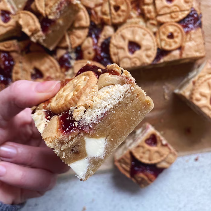 Jammy Dodger Blondies