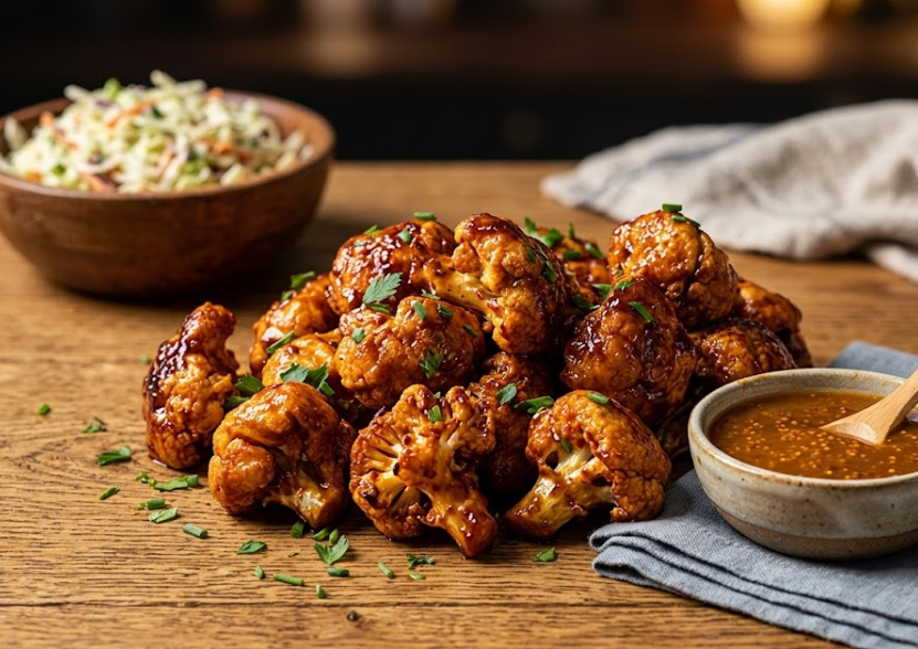 BBQ Cauliflower Wings with Dipping Sauce
