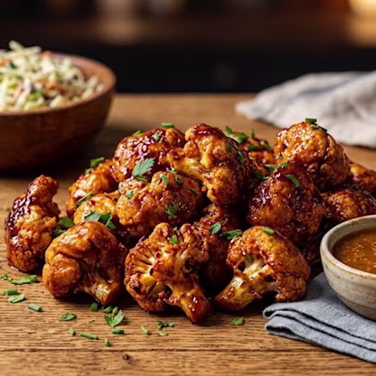 BBQ Cauliflower Wings with Dipping Sauce