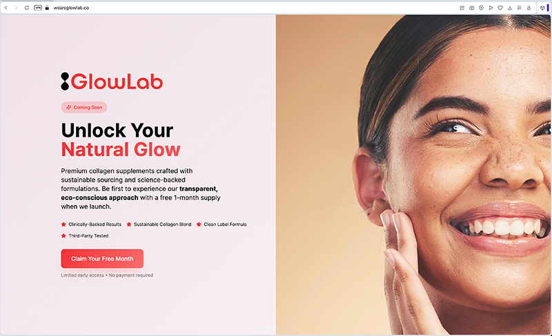 D2C landing page for performance marketing testing