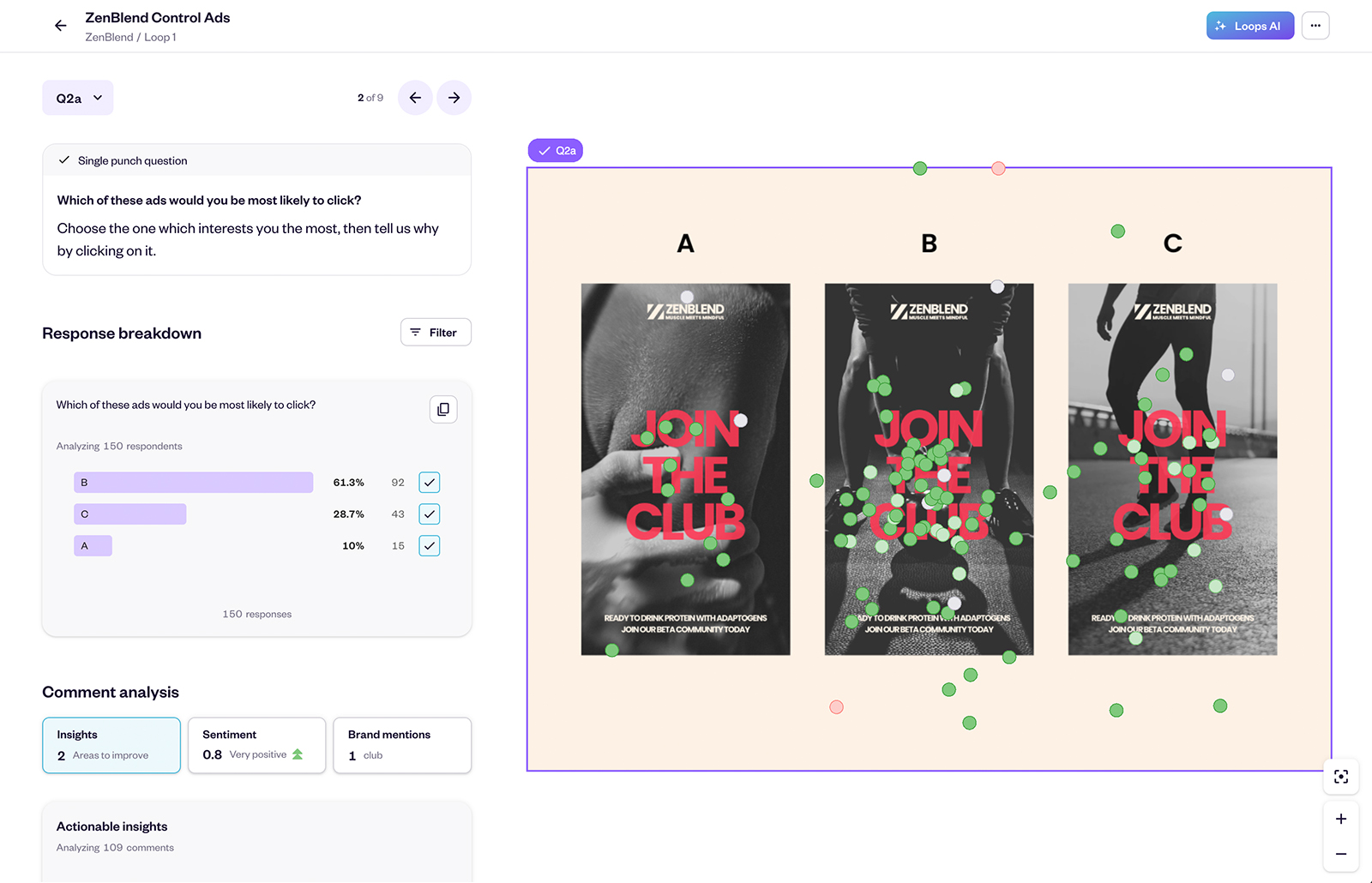 Testing D2C performance marketing ads inside the Loops platform