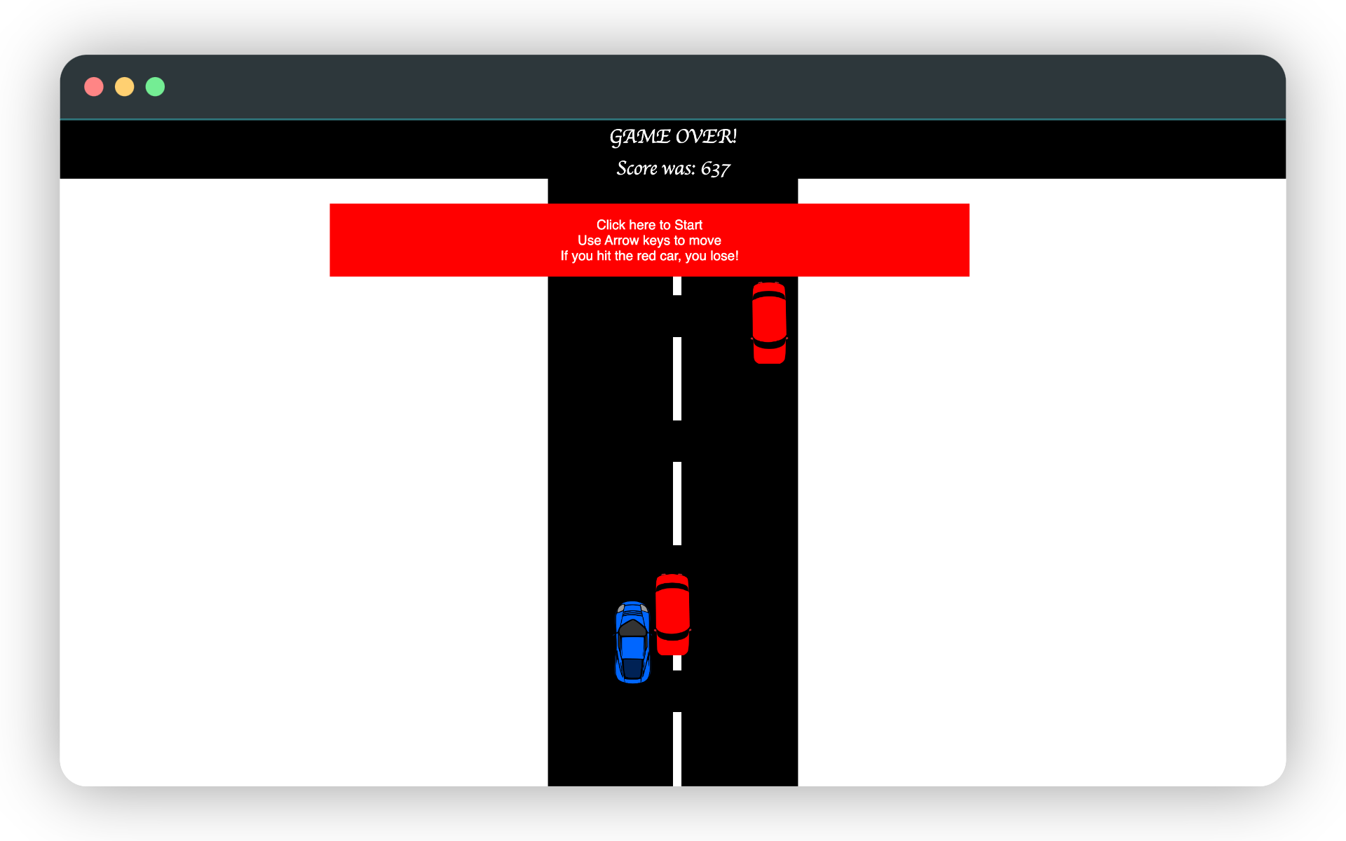Cargame : Javascript Car Game