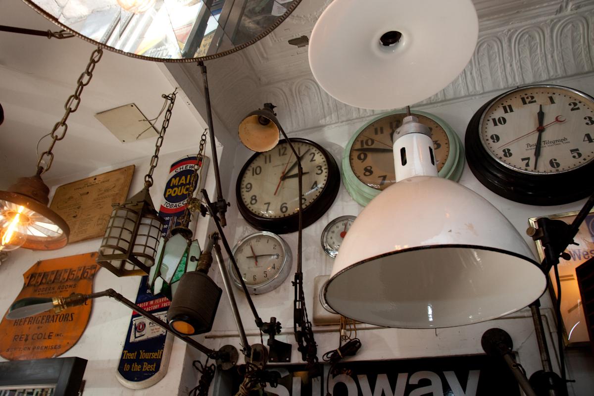 clocks and lamps at city foundry 