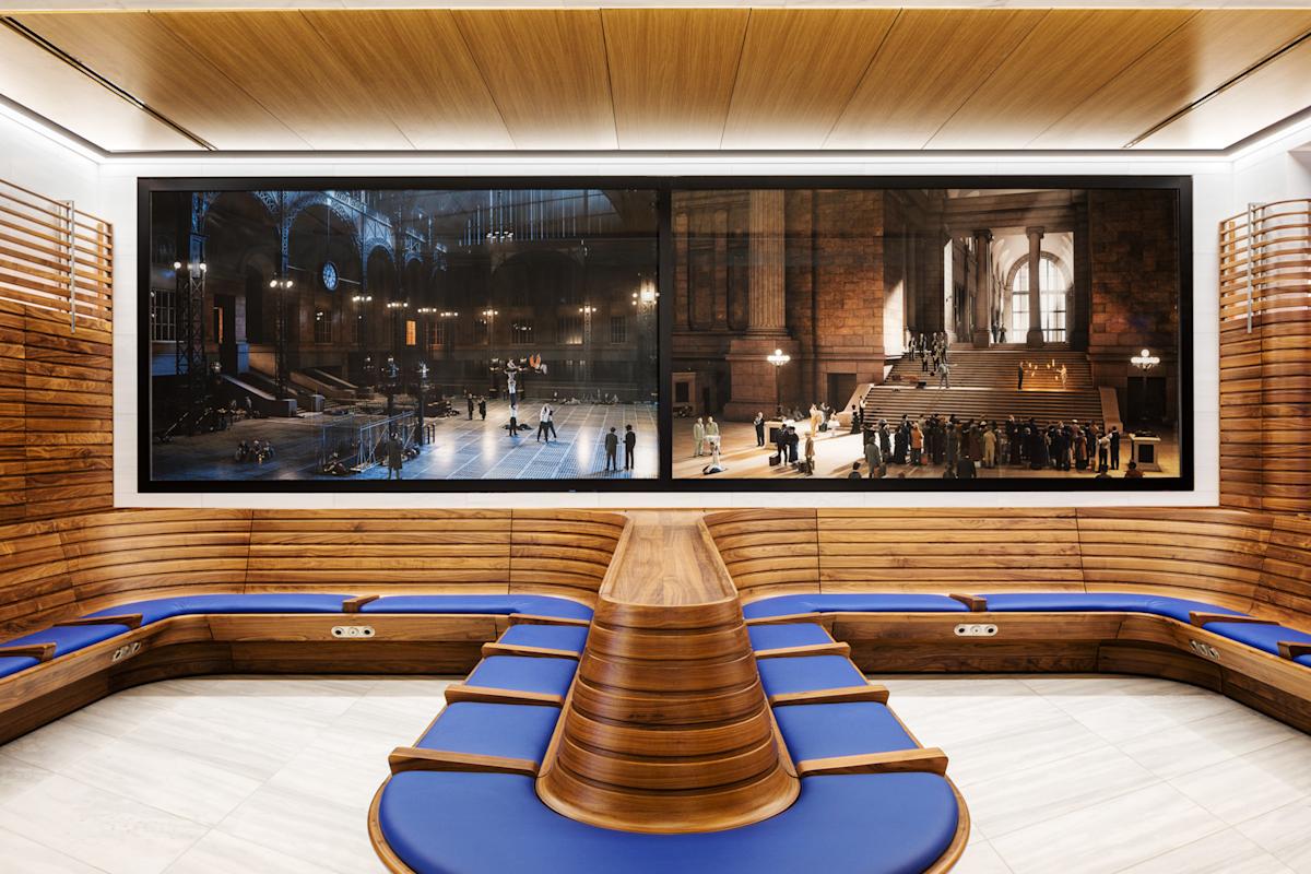 Stan Douglas 
1 March 1914 and 2 March 1914, from Penn Station&rsquo;s Half Century, 2020
Ceramic ink on glass. One of nine photographic panels from Penn Station&rsquo;s Half Century
Commissioned by Empire State Development in partnership with Public