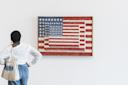 Jasper Johns, Three Flags, 1958, as installed in The Whitney's Collection: Selections from 1900 to 1965. Photo: Matthew Carasella