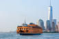 Staten Island Ferry with downtown manhattan skyline in the background
