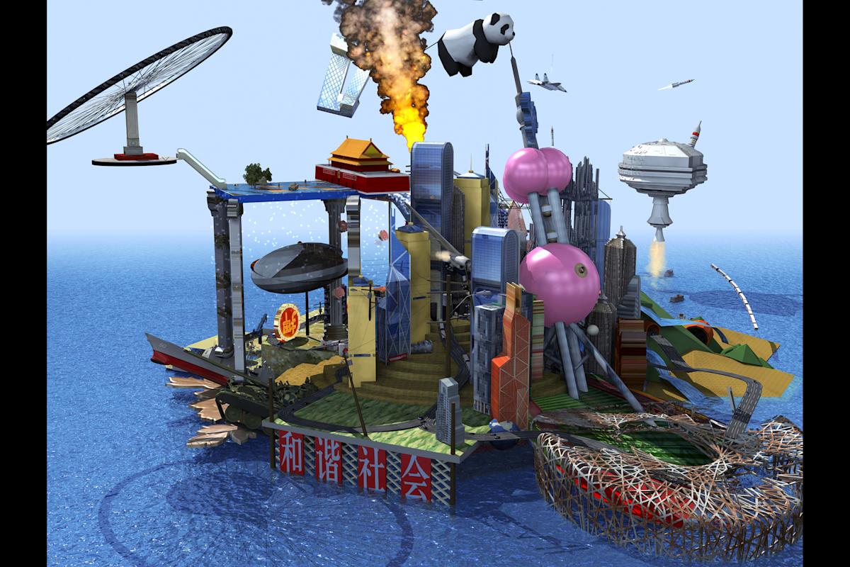 
"RMB City: A Second Life City Planning" (2007), by China Tracy (aka: Cao Fei) Courtesy, Solomon R. Guggenheim Museum, New York. Purchased with funds contributed by the Young Collectors Council, with additional funds contributed by Shanghai