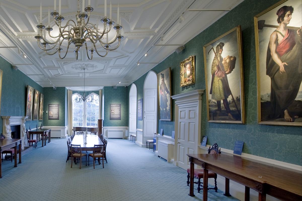 Zurbar&aacute;n and other works on display in the Long Dining Room at Auckland Castle. &copy; The Auckland Project/Zurbar&aacute;n Trust. Photo: Colin Davison