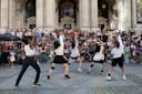 Dancers outside NYPL