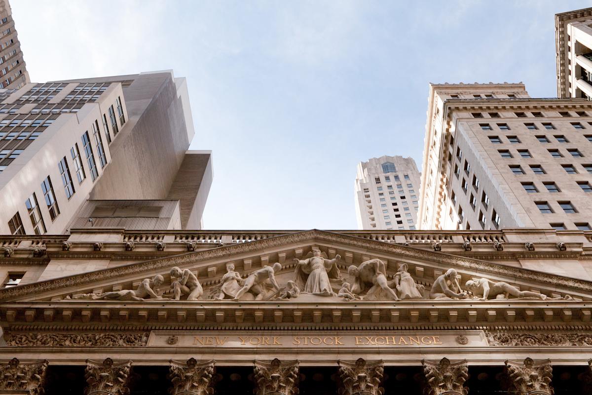 Detail of the New York Stock Exchange exterior