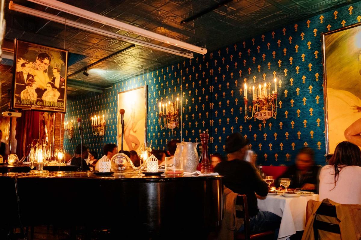 People eat at Chez Josephine 