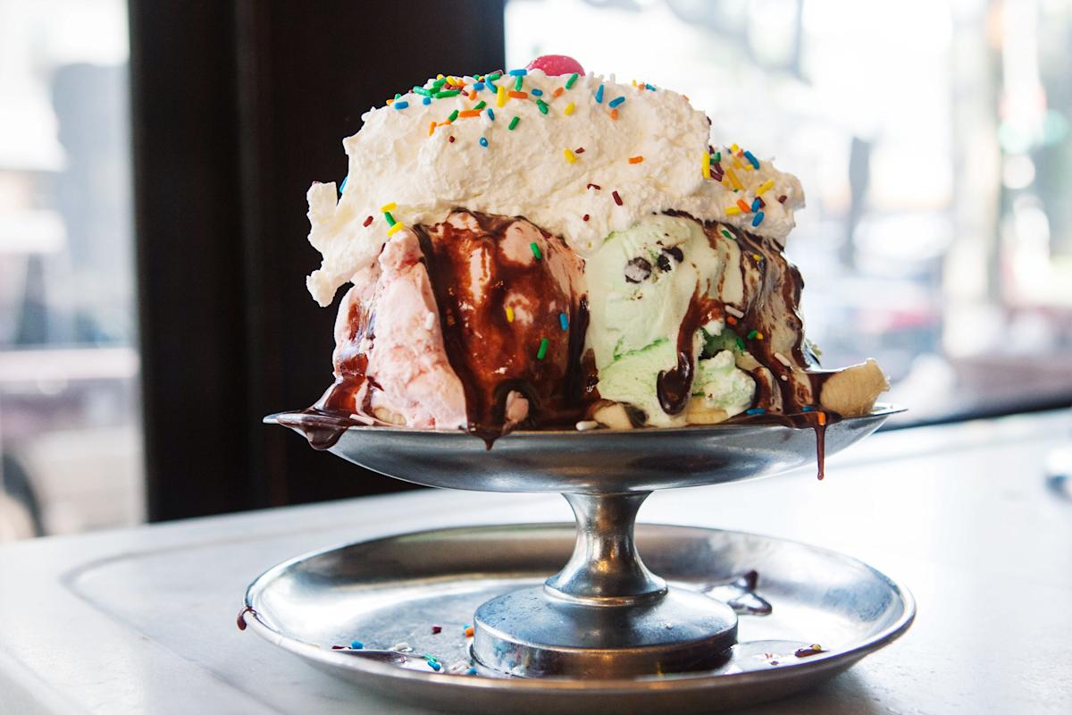 Ice cream sundae from Eddies sweet shop in forest hills queens