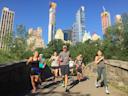 A group of people run
