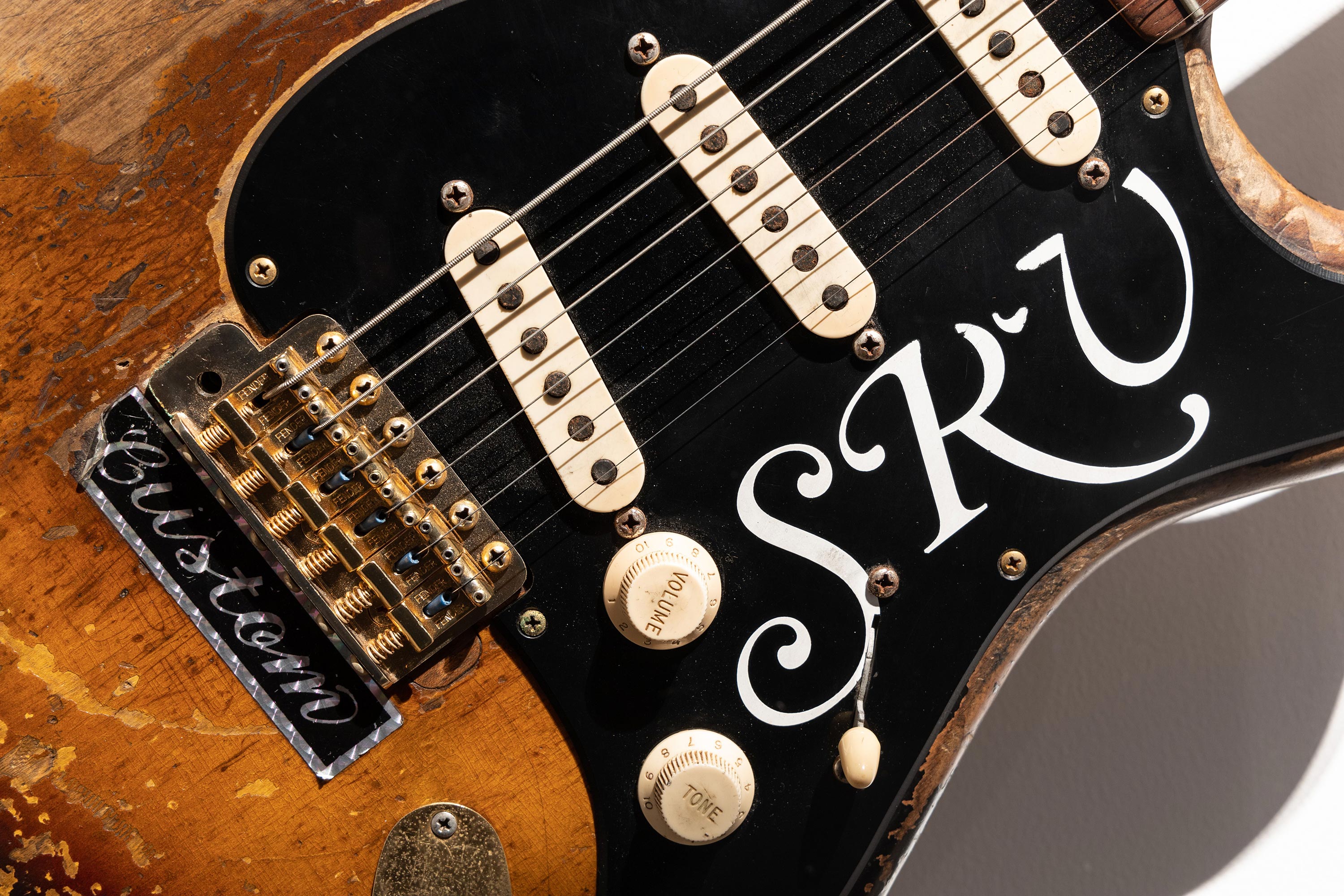 Detail of Stevie Ray Vaughan&#039;s Guitar. Courtesy, Met 5th Avenue