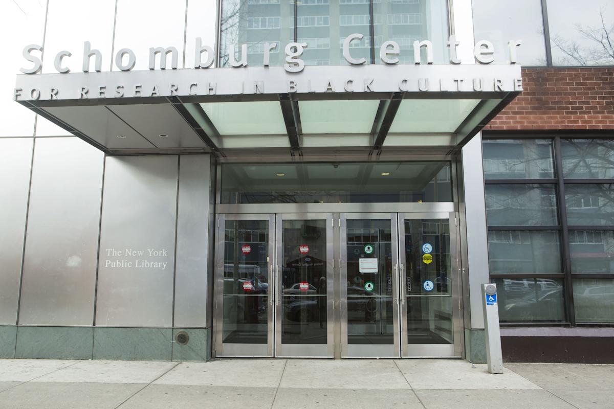 Exterior of Schomburg Center for Research in Black Culture, Harlem, NYC