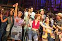 Actors on stage for Shucked musical on Broadway