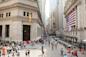 Street view of Wall Street photographed from above