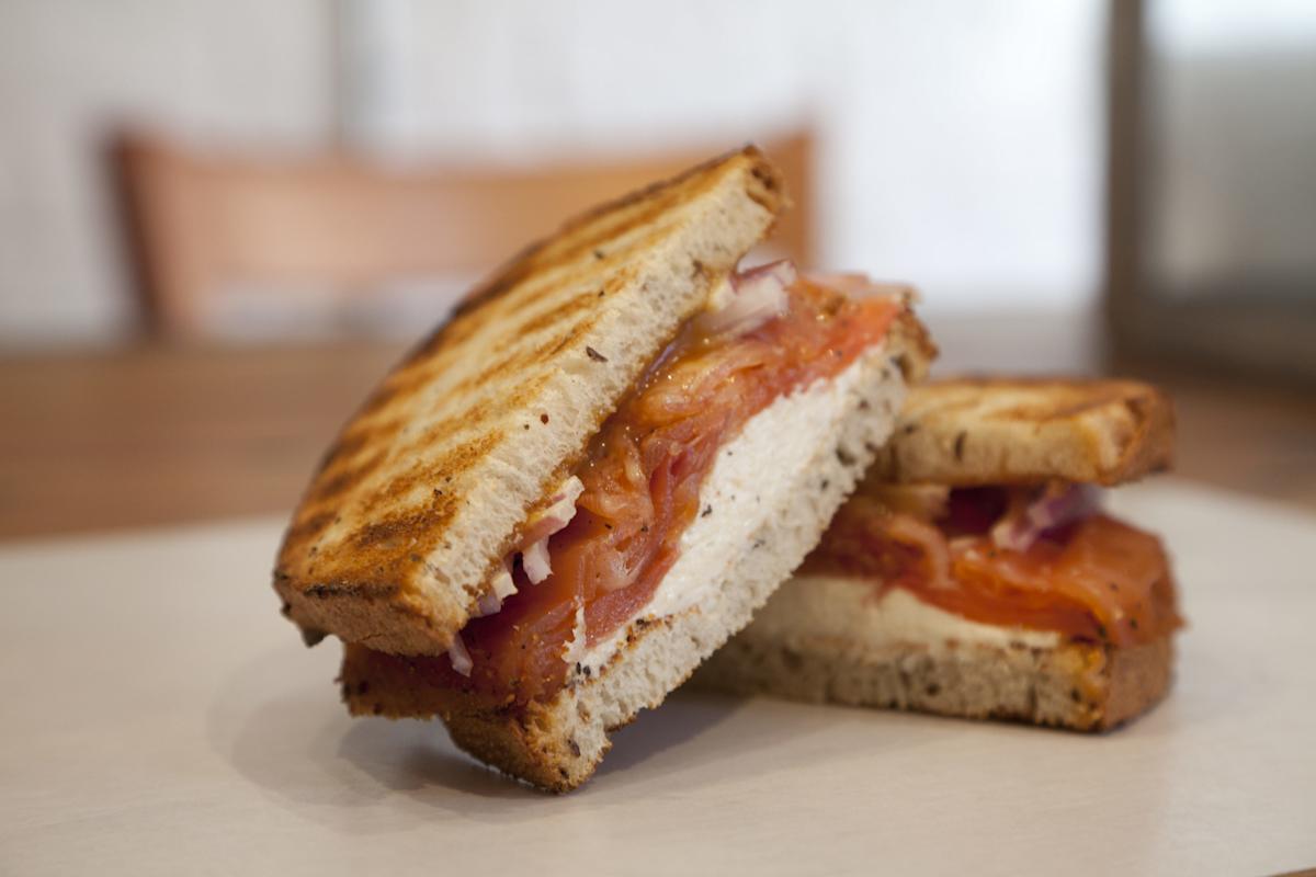 smoked fish sandwich from Shelsky&#039;s Smoked Fish in Carroll Gardens