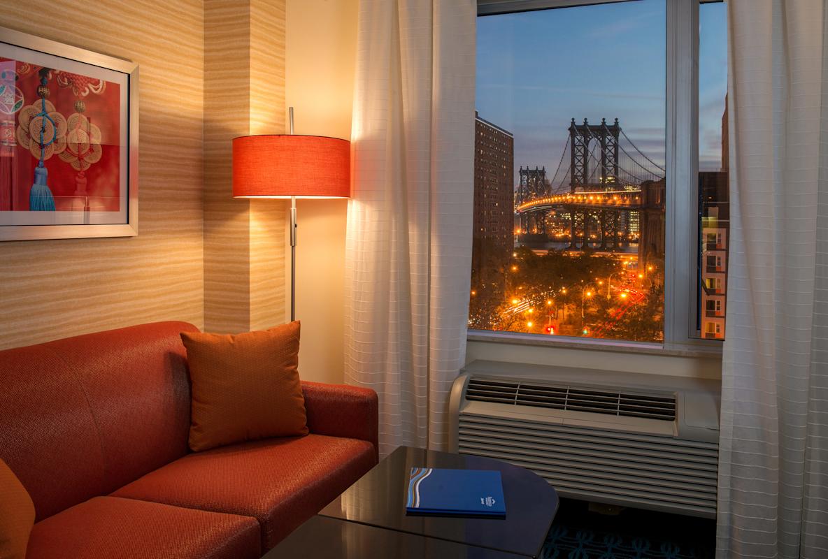view of bridge at dusk at Fairfield Inn &amp; Suites New York Manhattan/Downtown East