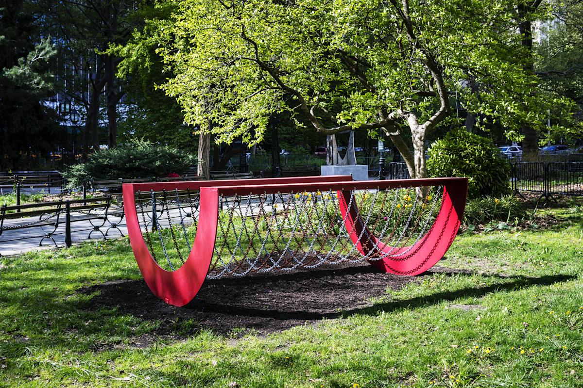 Melvin Edwards
Homage to Coco, 1970
Courtesy Alexander Gray Associates, New York; Stephen Friedman Gallery, London &copy; 2021
Melvin Edwards/ Artists Rights Society (ARS), New York.
Photo: Nicholas Knight, Courtesy of Public Art Fund, NY.