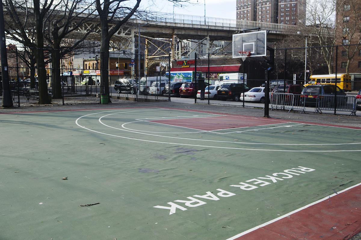 Basketball court inRucker Park in Harlem, NYC